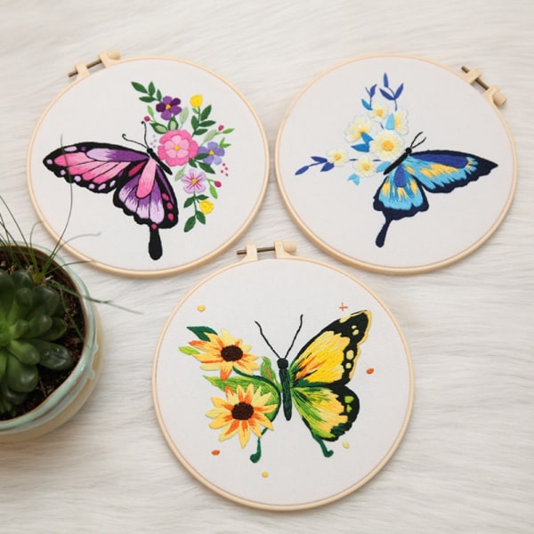 DIY Utterfly Patterns Hand Embroidery - varastossa B