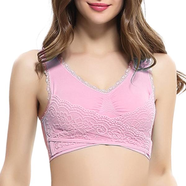 Naisten Naisten Jooga Urheilu Sleep Comfort Liiviliivit Full Cup Top - spot-myynti Pink 3XL