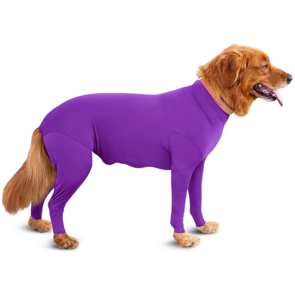 Pet Coat Hund Body Stretch Suit Post Kläder Operation Jumpsuit - on stock purple M