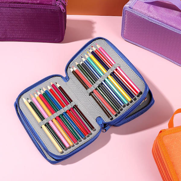 72 Fack Nylon Pennfodral Case BLÅ - high quality blue