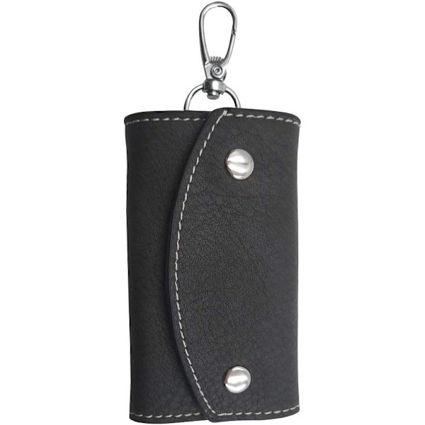 Svart case, lädernyckelhållare unisex - on stock