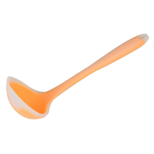 Genomskinlig silikonsked non-stick anti-högtemperatur soppsked Matlagningsverktyg Kökstillbehör (gul) - spot försäljning