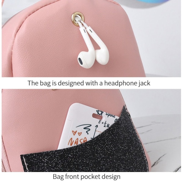 Mode Kvinnor Paljetter Mini Ryggsäck PU Läder rosa - stock rosa