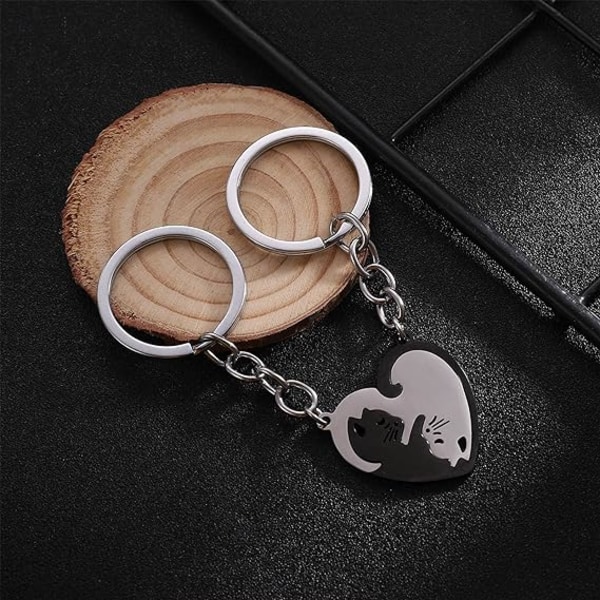 1st Pair Keychain, kissan sydämen muotoinen rakastaja-avaimenperä Anniversary - korkea laatu