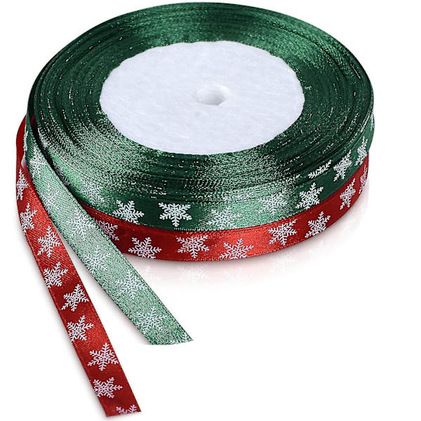 8st Rolls Snowflake Satin Ribbon Presentband Deco Ribbon - spot försäljning
