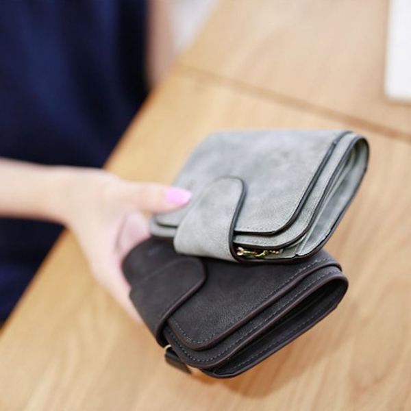 Korta plånböcker för kvinnor, myntväska GRÅ - spot sales grey