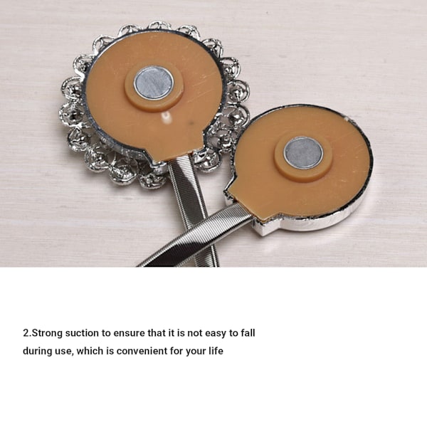 2st gardinbindningar Magnetisk strass inlagt bindningsspänne - spot sales Silver colorful