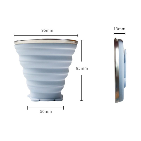 Silicone Folding Cup Coffee Cups GREY - varastossa grey