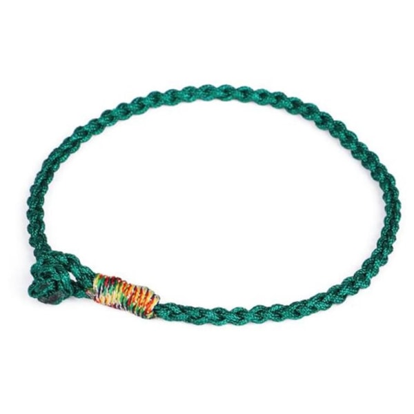 Buddhist Knots Armband Weave Armband MILITÄRGRÖN-17CM - on stock