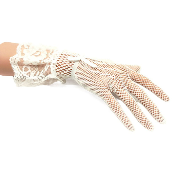 Fishnet Mesh Gloves Morsiushanskat BEIGE - korkea laatu Beige