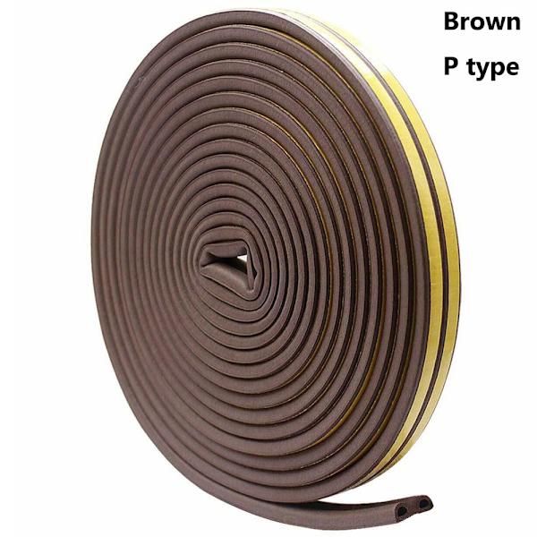 5 / 10m tätningslist fönsterdörr utdragsslutare BRUN 10M s - on stock Brown 10m-P