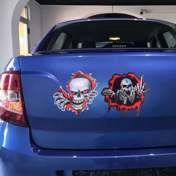 3D Skeleton Skull Car Stickers Car Body Scratches Stickers - on stock E