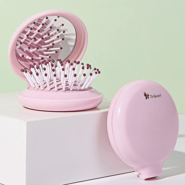 Mini hårborste för handväska, fickhårborste med spegel - spot sales