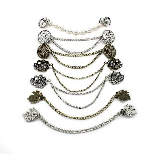 Cardigan Clip Sjal Brosch SILVER STYLE 3 - stock Silver Style 3-Style 3