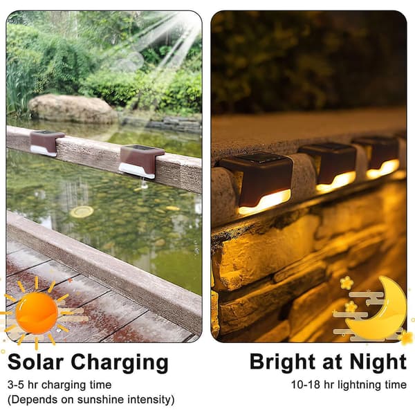 4 Pack Solar Deck Lights LED Solar Step Lights Vedenpitävä - spot-myynti