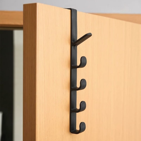 2st Dörrhängare Krokar Förvaringshållare SVART - stock black