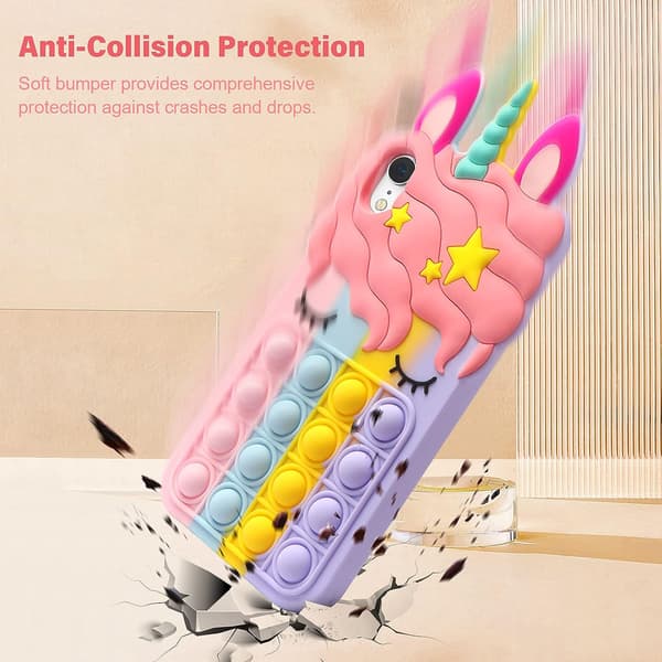 Pop It Fidget Toy Phone Case iPhone Protection Pehmeä silikoni - varastossa iphone11 pro max