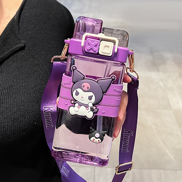 Kaksinkertainen juomakuppi olki-neliönkeittimellä - hirsi purple 520ML