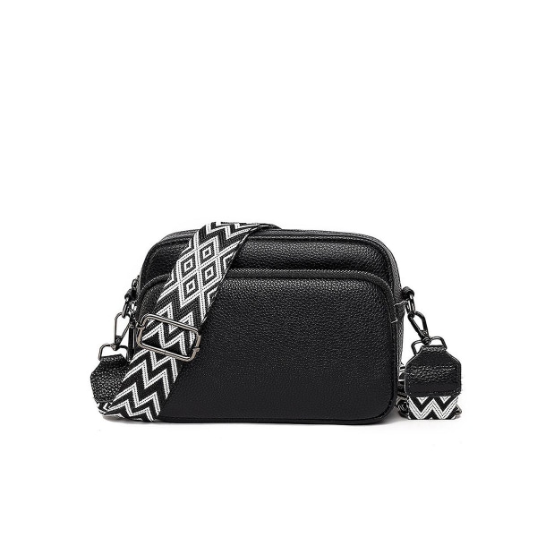 crossbody väska Dam läder liten axelväska med dragkedja - high quality black