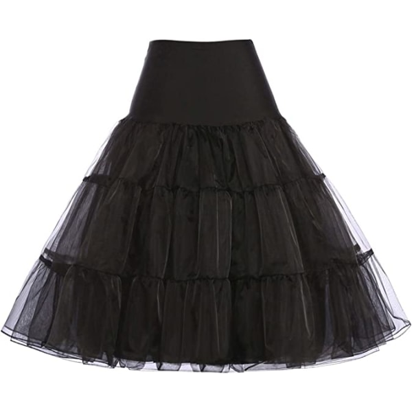 50-luvun alushame Rockabilly mekko Crinoline Tutu naisille - Stock Black XL