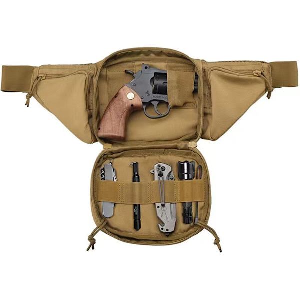 Fanny Pack Tactical Zipper Military Tactical Midjeväska Bärbar - on stock camel
