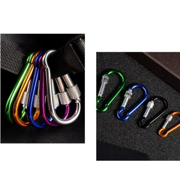 4kpl Outdoor Sports Carabiner Turvasolki Avaimenperä MUSTA - korkea laatu Black