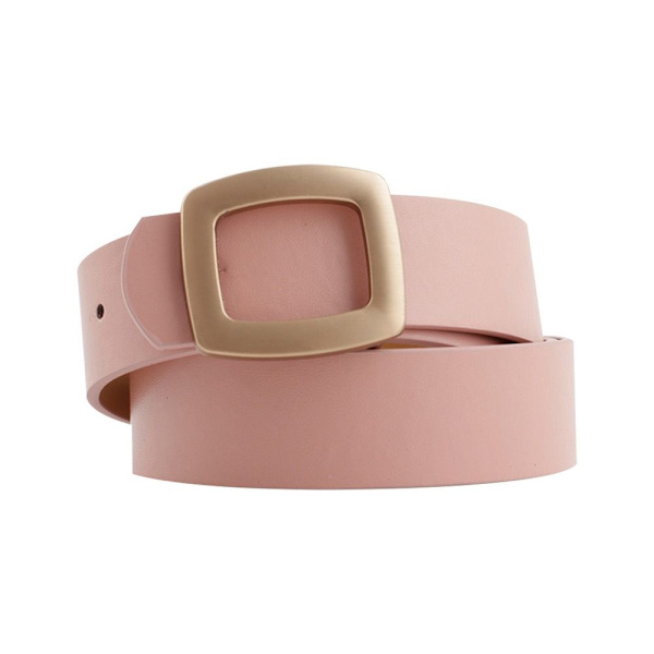 Läder brett bälte Guldnål Spänne Midjeband ROSA - on stock pink