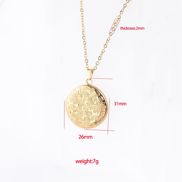 Kaulakoru Photo Image Locket GOLD - varastossa