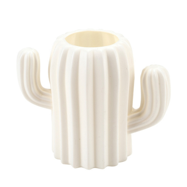 Cactus Pen holder Desktop Organizer School Office Kynäteline - varastossa white