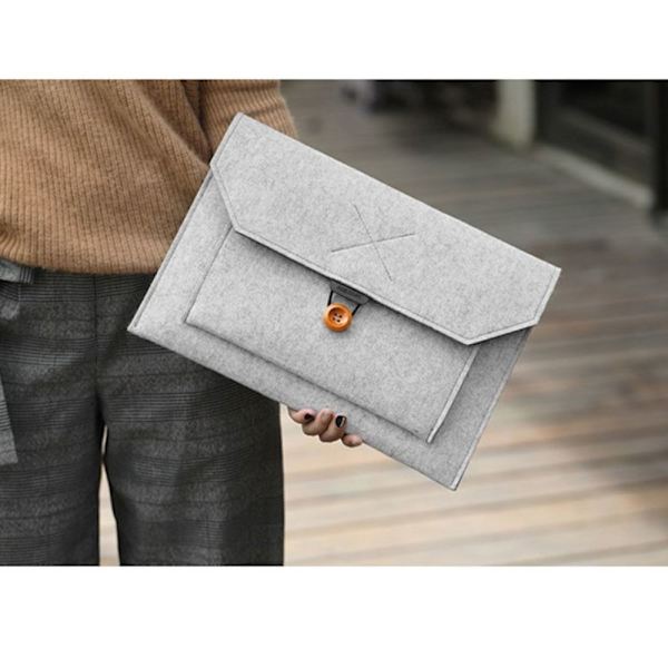 Kannettavan tietokoneen kotelo VAALEENHARMAA 34X23CM - korkea laatu Light grey 34X23cm