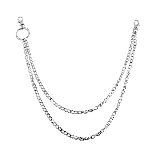 Punk Rock Metal Pants Waist Chain Miesten Naisten Avaimenperä Iso Ring - varastossa Single layer