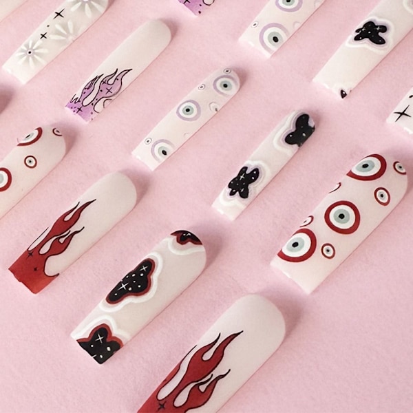 Long Water Pipe Fake Nails Tekokynnet - varastossa 4