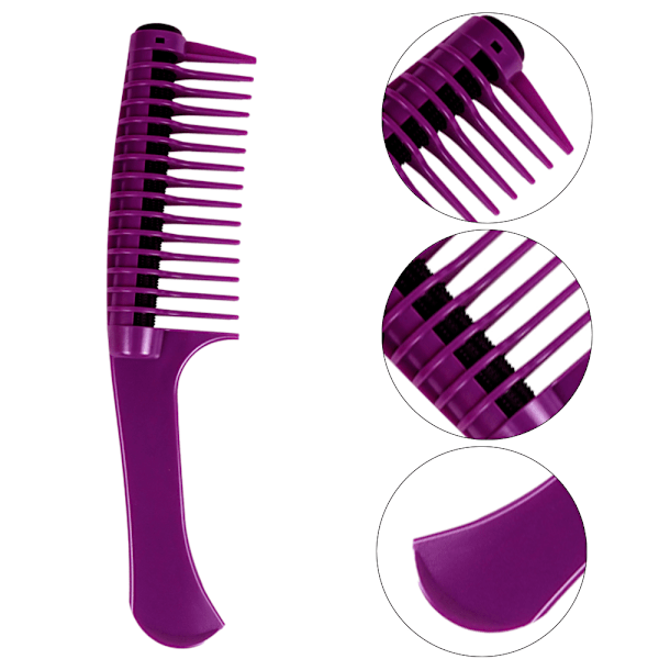 Splicing Detangling Roller Comb, Integrated Roller Hair Comb - varastossa Purple