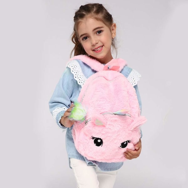 Plysch Unicorn Ryggsäck, Mini Unicorn Ryggsäck för tjejer, Rosa Z - on stock