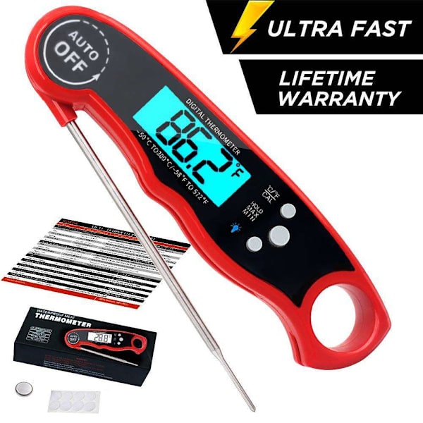 Kötttermometer Digital för grillning BBQ Matlagning - spot sales red