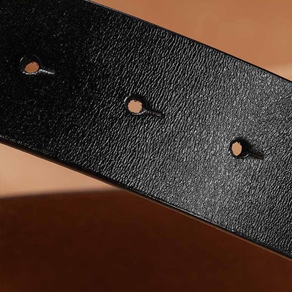 Äkta läderbälte utan spänne gördel - high quality 01 Brown 3.8cm