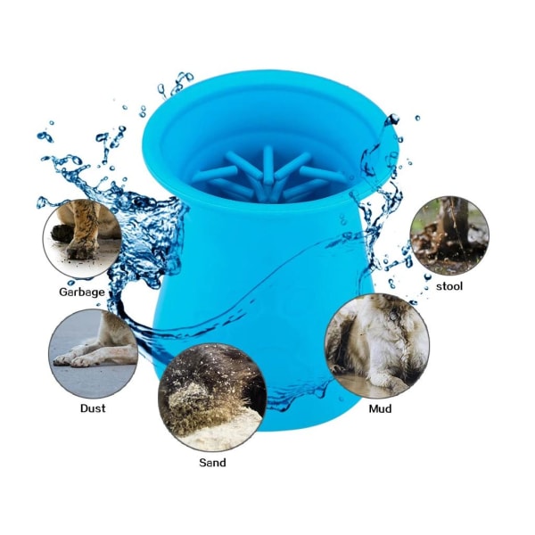 Silikonikuppi koiran tassun puhdistukseen Blue - spot ale Blå