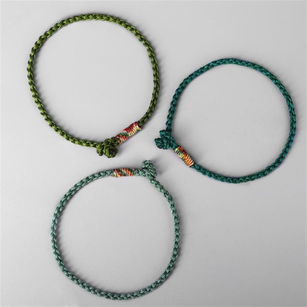 Buddhist Knots Rannekoru Weave Rannekoru MILITARY GREEN-17CM - varastossa
