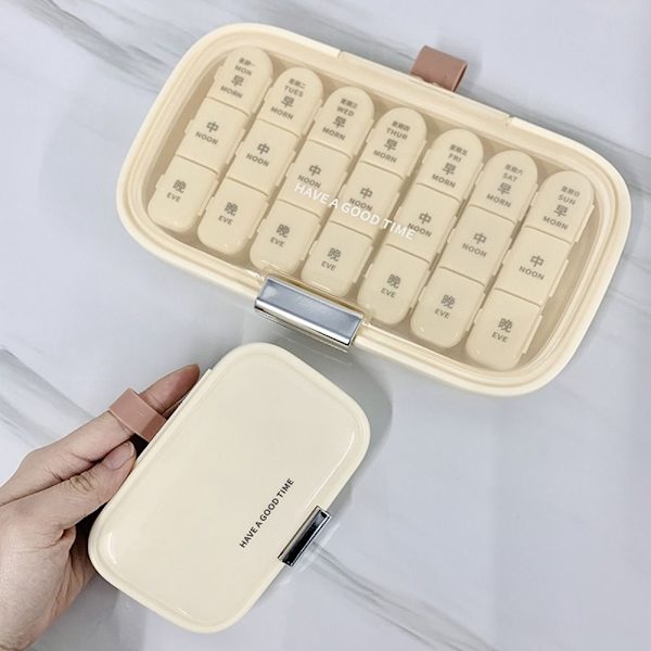 Pill Box Pill Case VALKOINEN - korkea laatu White S