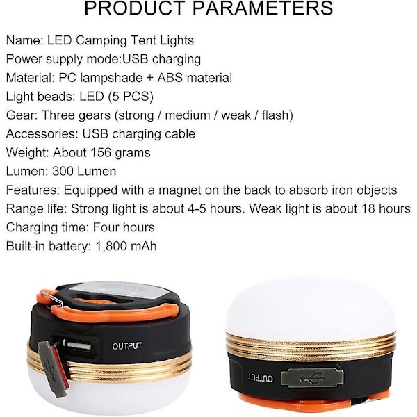 USB Uppladdningsbar LED Camping Lantern Tent Light - spot försäljning