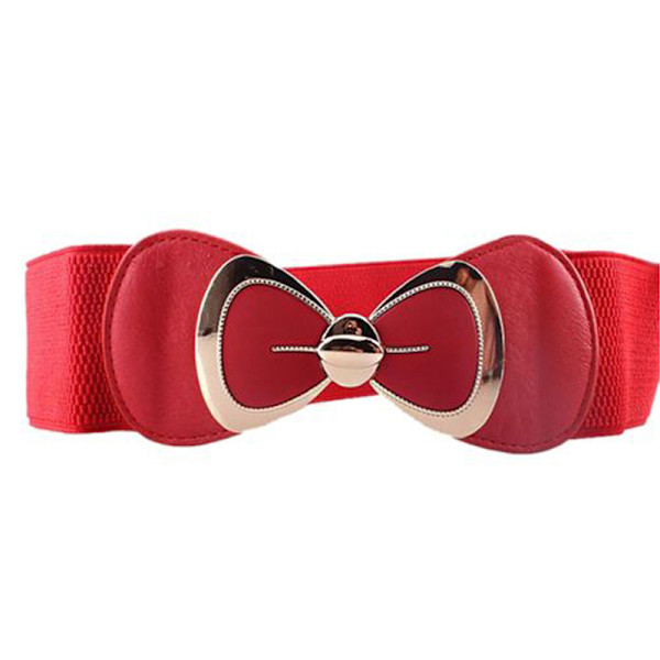 rosett brett bälte för klänning Stretch midjebälte - high quality red