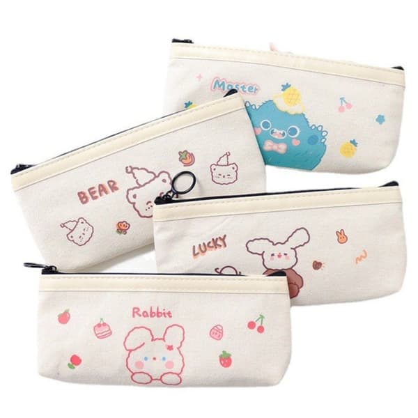 Kawaii Pennfodral Case Bear Canvas School Pennlåda - high quality 04