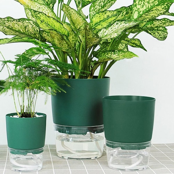 1/2 st självvattnande blomkruka Lazy blomkruka VIT S - stock White S