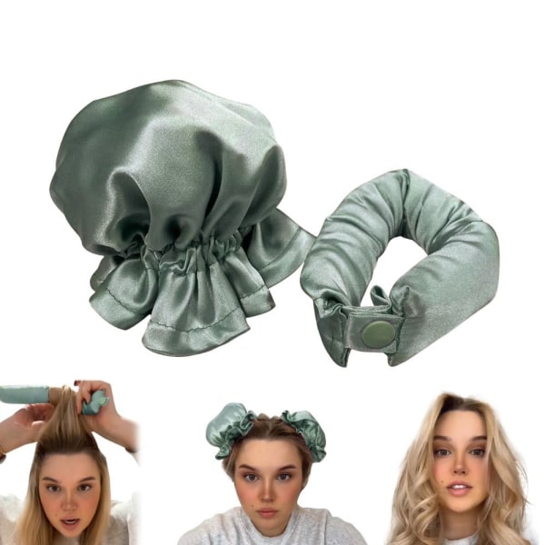 Heatless Curl Stick Wave Form Curl Rod VIHREÄ - spot-myynti green
