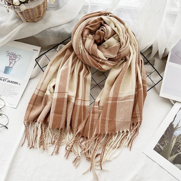 ashmere lassic Pläd Scarf Överdimensionerad Tartan Scarf - stock C