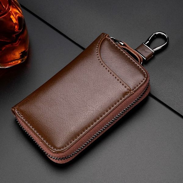 Bilnyckelväska Nyckelhållare BRUNT MED SPÄNNE - spot sales Brown With Buckle-With Buckle