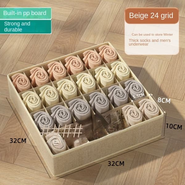 Underkläder Förvaringsbox Byxor Klassificering Låda LJUSGRÅ - high quality light grey 7Grids-7Grids