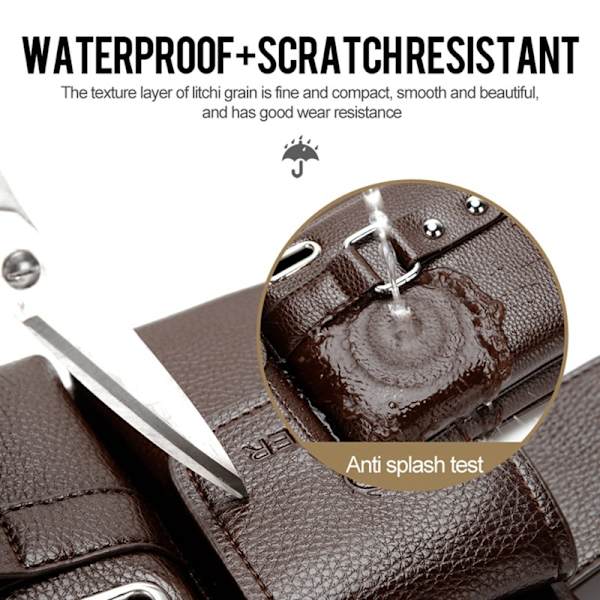Ny Sport Midjeväska Outdoor Travel PU Messenger Bag för man - spot försäljning black