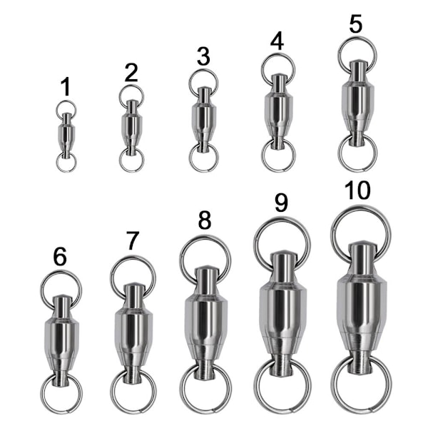 10 st Fishing Rolling Swivel Connector Heavy Duty Ball 9 - on stock 9