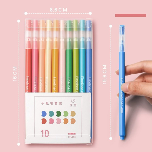 10 kpl Highlighter Pen Set Hand Account Värikynämerkit - korkealaatuisia